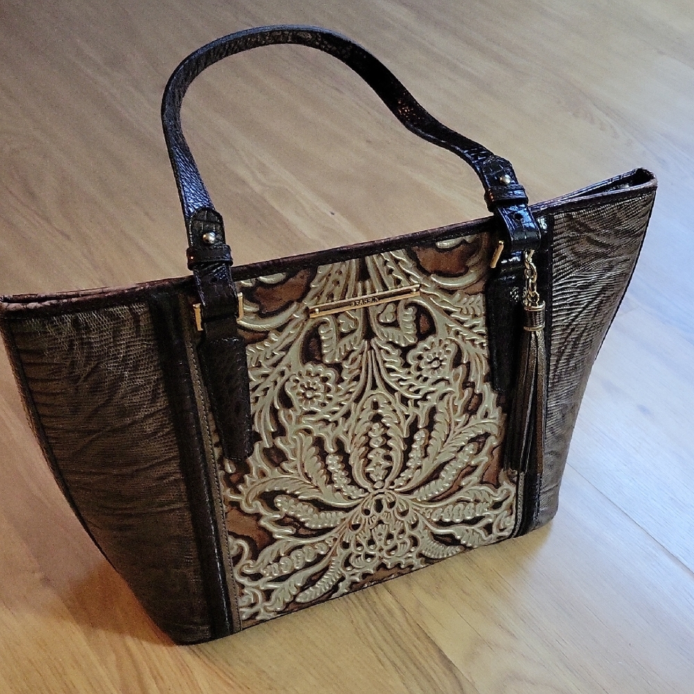 Elegant Brown and Cream Tote Bag